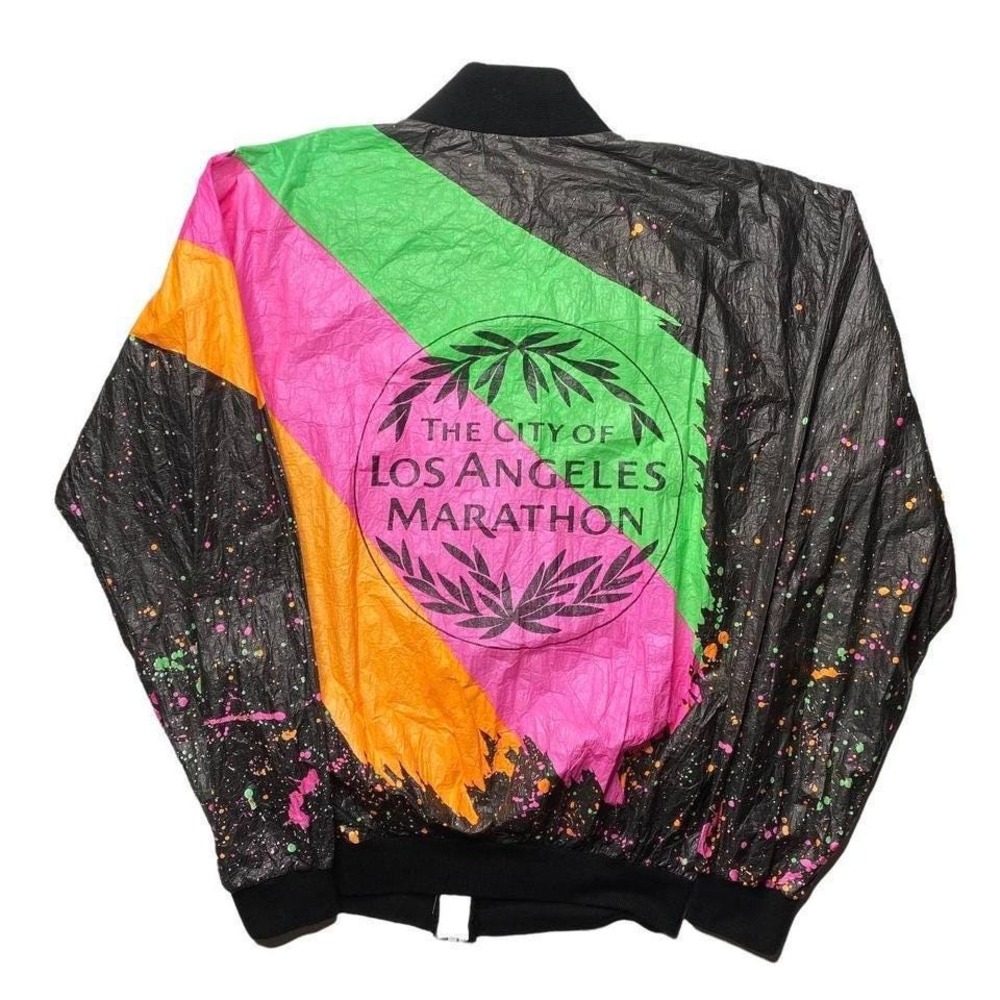 Vintage LA Los Angeles Marathon all over print running jacket - B‎